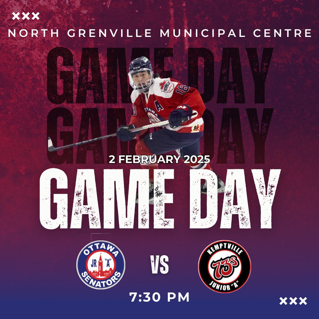 🚨GAME DAY🚨

The #JrSens are on the road tonight for their final regular season game against the <a href="/Kemptville73s/">Kemptville 73's</a>!! 

<a href="/R_McCarthy44/">Rowan McCarthy</a> and <a href="/MDetre95/">Mason Detre</a> will have the call on ojsradio.mixlr.com

#CCHL #OJS #SENSational
