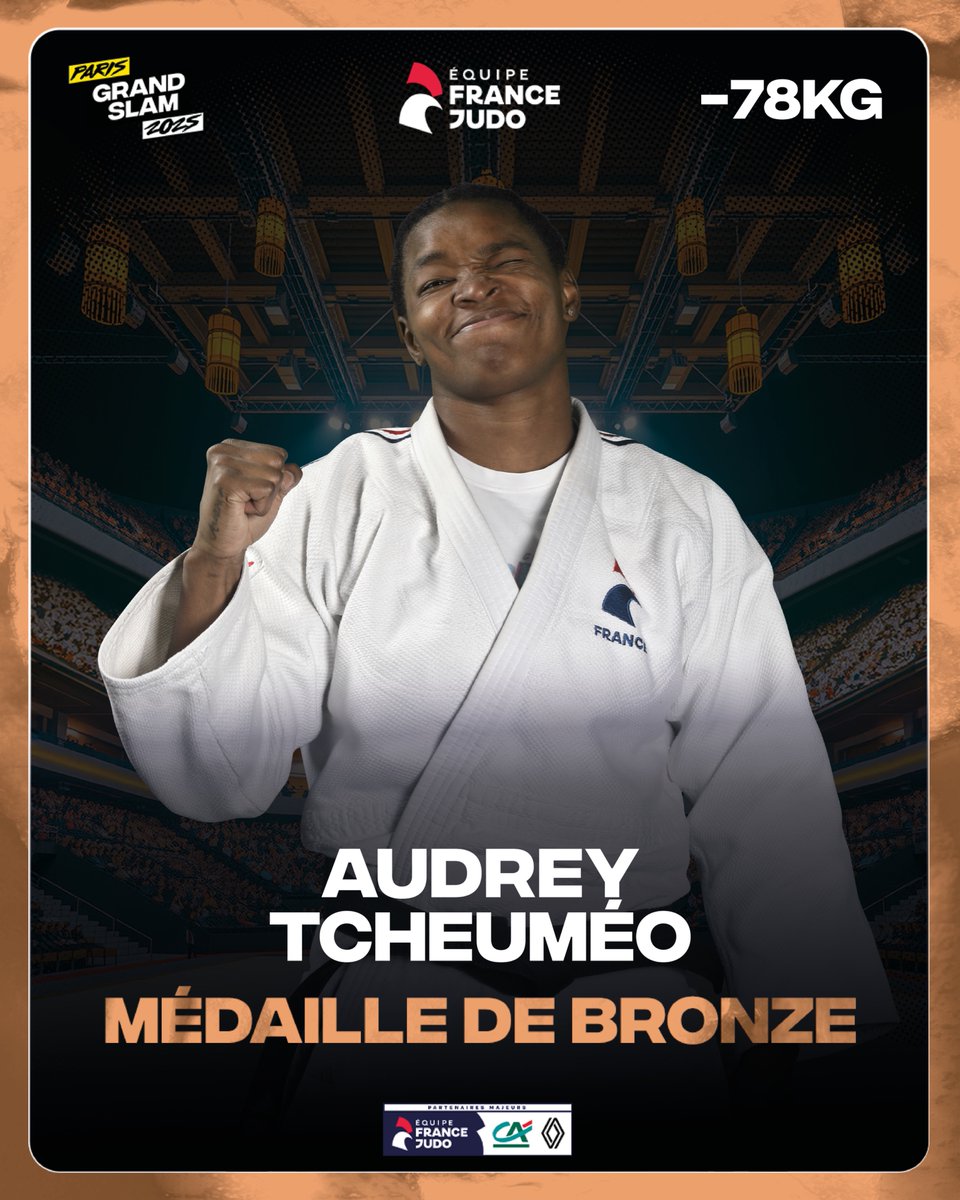 ET DE 9 !! 🤯🤯

Victorieuse par ippon, Audrey Tcheuméo (-78kg) décroche la médaille de bronze. Notre Française remporte ainsi sa 9ème médaille au Paris Grand Slam !! 🥉💪

Félicitations Audrey !!! 🫡👏

#JudoParis #ParisGrandSlam2025 #FierdEtreJudoka