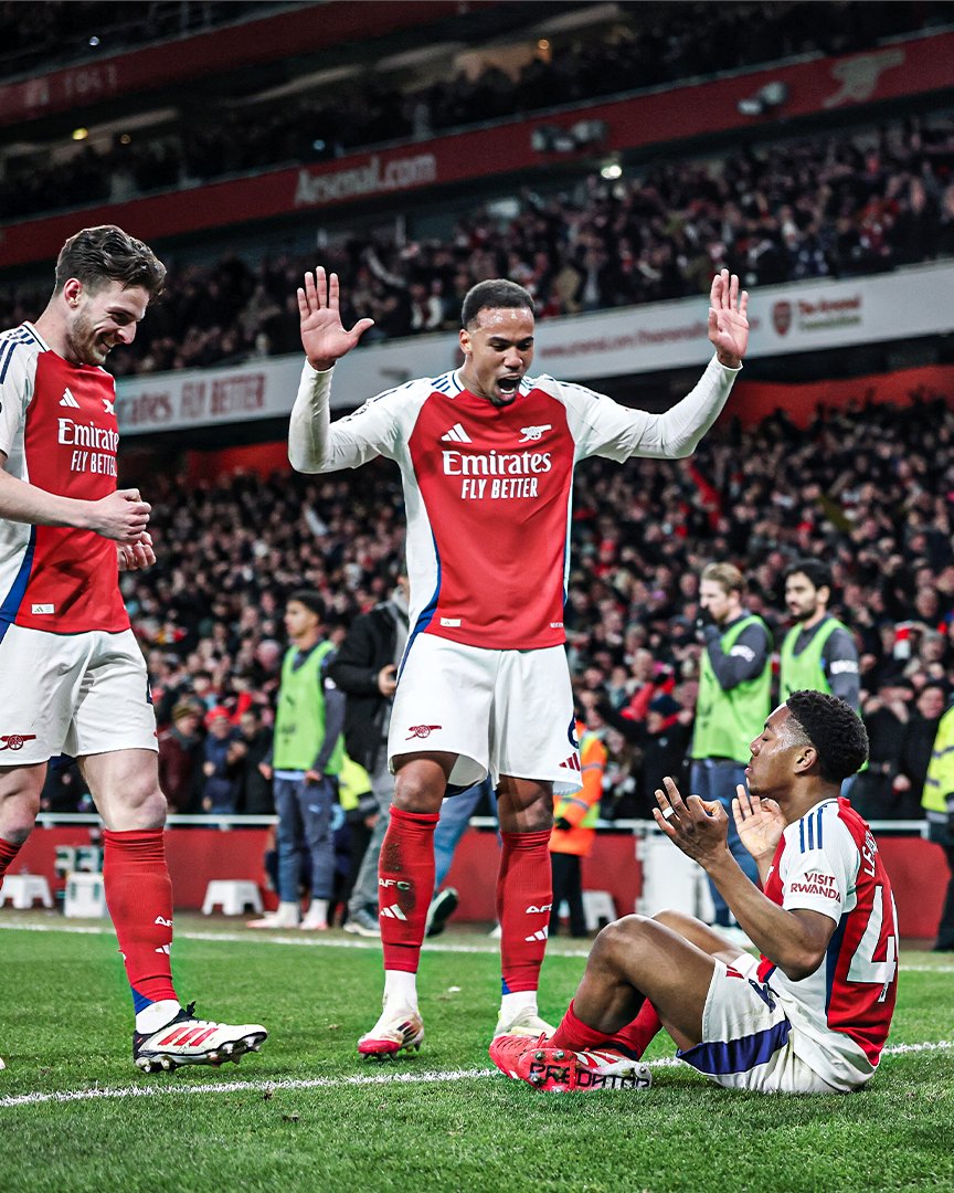 Gabriel's reaction to Myles Lewis-Skelly hitting Erling Haaland's celebration after scoring vs. Man City 😅