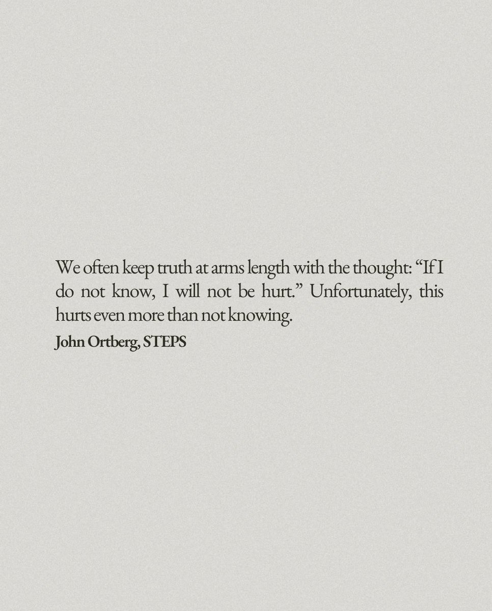 Our culture avoids hard truths, thinking, ‘If I don’t know, I won’t get hurt.’ But avoiding truth only deepens the pain. 💔 In STEPS, John Ortberg challenges us to face truth with courage and find real freedom. Only a few more days until the launch of STEPS but you can still