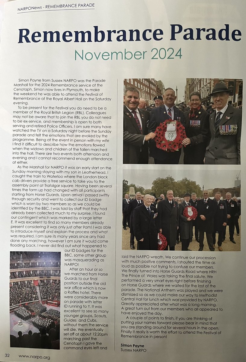 Gordon Johnson ๐ด๓ ง๓ ข๓ ฅ๓ ฎ๓ ง๓ ฟ (@gordonref) on Twitter photo A cameo appearance for me in the February 2025 edition of the <a href="/narpohq/">NARPO</a> News magazine within the report on the <a href="/PoppyLegion/">Royal British Legion</a> Cenotaph Parade from #RemembranceSunday, November 2024.
๐ฌ๐ง๐น๐ฌ๐ง๐น๐ฌ๐ง๐น๐ฌ๐ง๐น๐ฌ๐ง๐น๐ฌ๐ง๐น
#lestweforget #wewillrememberthem A cameo appearance for me in the February 2025 edition of the <a href="/narpohq/">NARPO</a> News magazine within the report on the <a href="/PoppyLegion/">Royal British Legion</a> Cenotaph Parade from #RemembranceSunday, November 2024.
๐ฌ๐ง๐น๐ฌ๐ง๐น๐ฌ๐ง๐น๐ฌ๐ง๐น๐ฌ๐ง๐น๐ฌ๐ง๐น
#lestweforget #wewillrememberthem