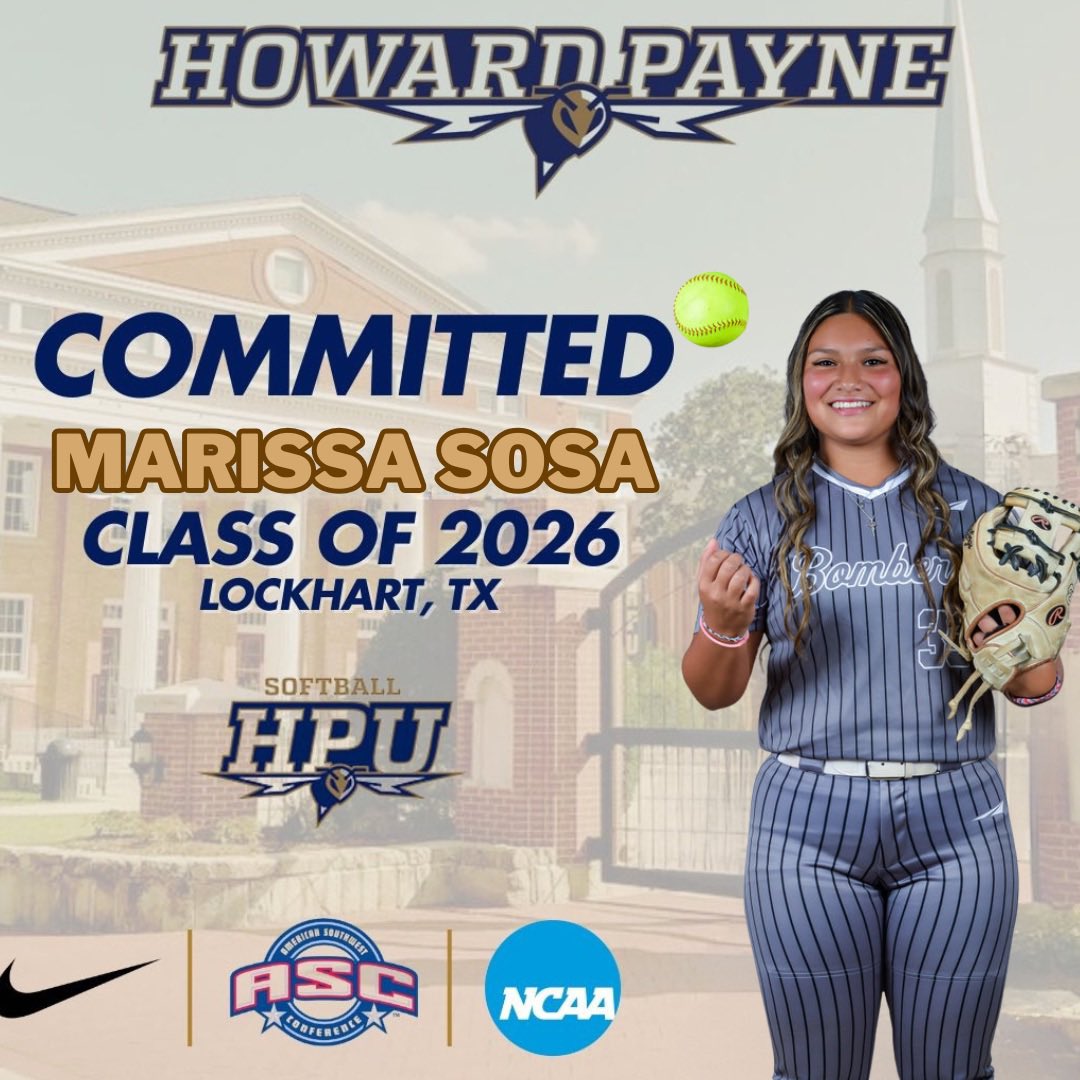 Shout out to c/o 2026 C/3B Marissa Sosa on her commitment to Howard Payne University in Brownwood, TX.  We are so proud of you, and we know that all the hard work you put into your craft has paid off!  Congratulations 🔥 <a href="/MarissaSosa2026/">Marissa Sosa 2026 C/UTL UNCOMMITTED</a> <a href="/BomberSTX18U/">STX Bombers 18U Gold PRK</a> <a href="/HPUsoftball/">Howard Payne Softball</a>