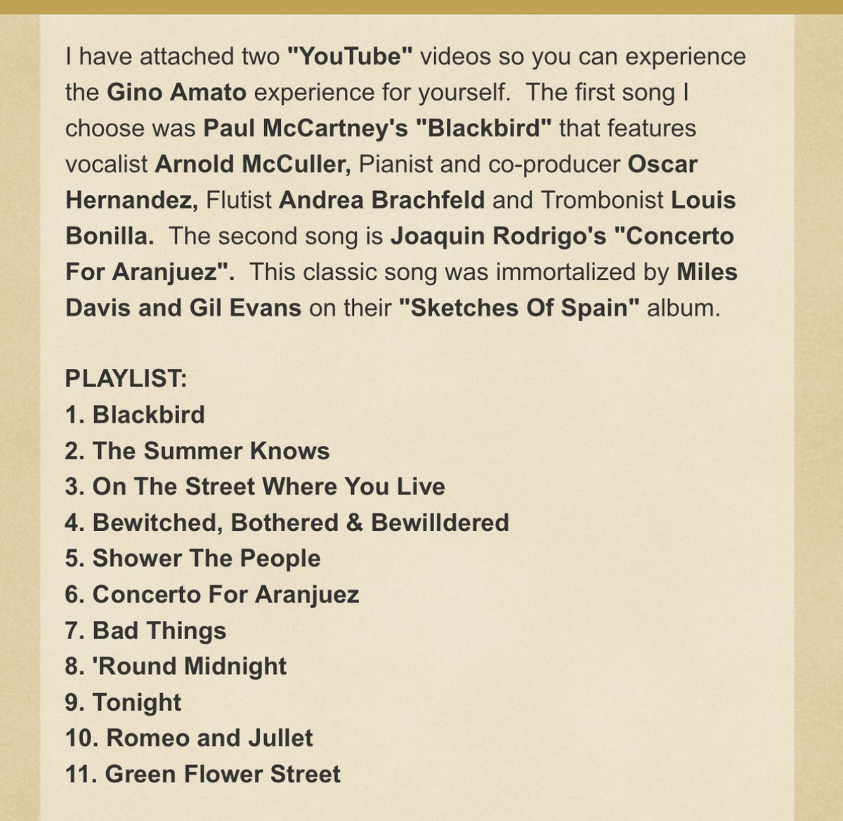 Some very kind words about Latin Crossroads from the "Music Man" (Robert Nicosia). Click here for the entire blog musicmanblog.com