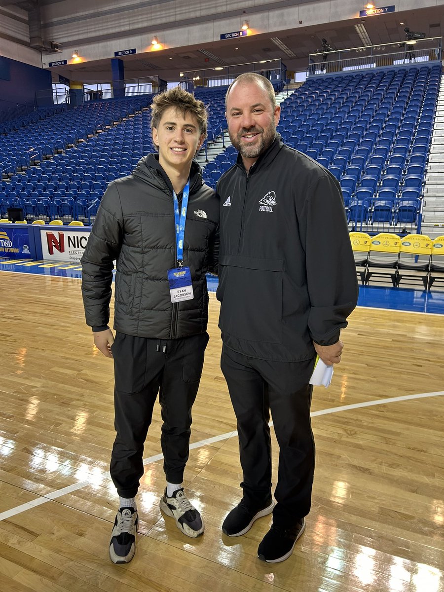Ryan Jacobson 4.5⭐️ Kicker (@ryno_sports12) on Twitter photo Had a great Junior Day visit at <a href="/Delaware_FB/">Delaware Football</a>. Facilities were top tier and felt the great energy. Thank you <a href="/CoachGoldrich/">Sean Goldrich</a> <a href="/Coach_ArtLink/">Art Link</a> and <a href="/Rocco_DiMeco/">Rocco DiMeco</a> for the invite.
<a href="/PhoenixvilleFB/">Phoenixville High School Football</a> <a href="/KohlsKicking/">Kohl's Kicking Camps</a> Had a great Junior Day visit at <a href="/Delaware_FB/">Delaware Football</a>. Facilities were top tier and felt the great energy. Thank you <a href="/CoachGoldrich/">Sean Goldrich</a> <a href="/Coach_ArtLink/">Art Link</a> and <a href="/Rocco_DiMeco/">Rocco DiMeco</a> for the invite.
<a href="/PhoenixvilleFB/">Phoenixville High School Football</a> <a href="/KohlsKicking/">Kohl's Kicking Camps</a>