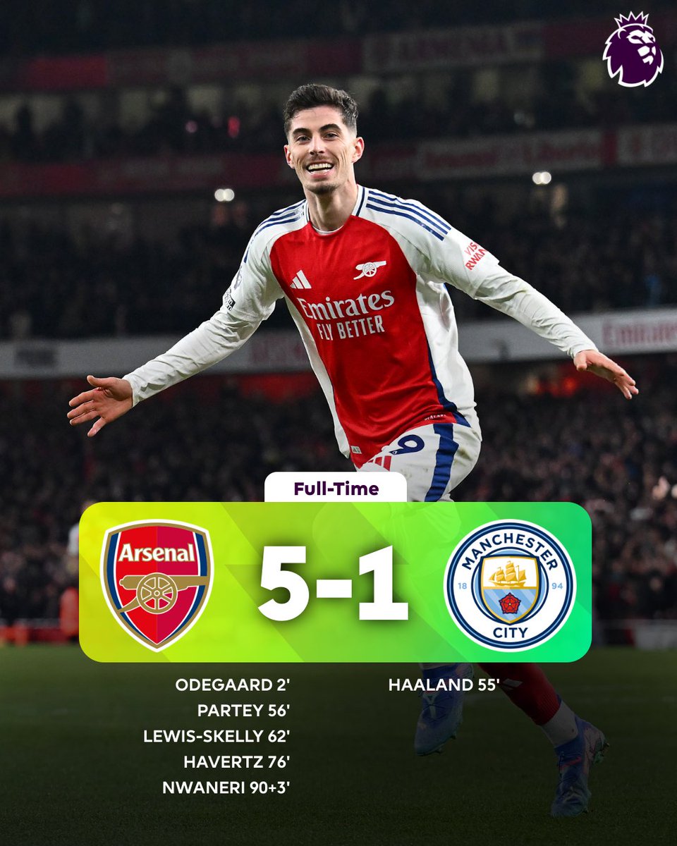 A win for the ages by <a href="/Arsenal/">Arsenal</a> over the reigning Premier League champions 😮

#ARSMCI