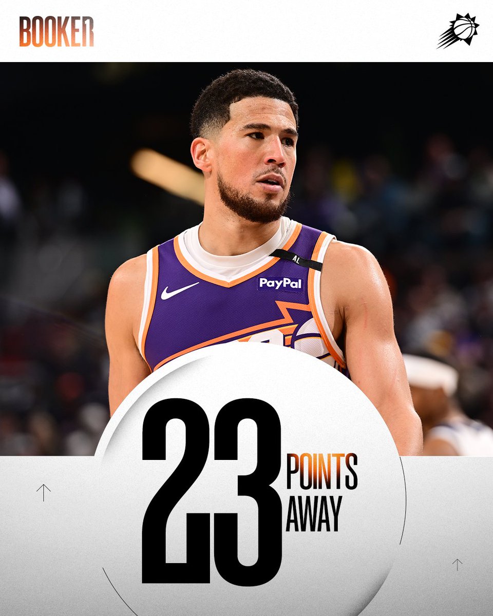 ON THE HORIZON OF HISTORY.

Devin Booker is 23 points away from becoming the Phoenix Suns all-time leading scorer! 📚