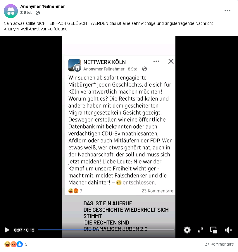JosefFLindner's tweet photo. Links-Faschismus pur. Hier ruft ein Denunziantennetzwerk dazu auf, Andersdenkende zu verpfeifen. Was soll mit den Gemeldeten eigentlich passieren? Öffentliche Ächtung? Soziale Vernichtung? Oder steht am Ende doch wieder das Lager? Abhol-Listen? Ich melde üblicherweise keine posts. Diesen schon. Es ist Volksverhetzung der übleren Sorte.