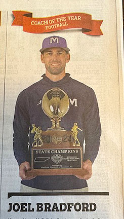 McCallieSports's tweet photo. Congratulations to Head Football Coach Joel Bradford, named Area Football Coach of the Year for the @TimesFreePress Best of Preps All-Area Football Team. @McCallieFB #GoBigBlue https://t.co/gq0VhCbq9Q