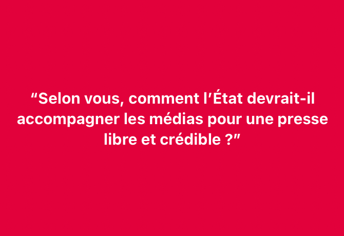 Bonsoir à tous et à toutes

Voici notre question du jour du lundi 3 février 2025 :

“Selon vous, comment l’État devrait-il accompagner les médias pour une presse libre et crédible ?”

Nous attendons vos avis et suggestions en commentaires dès maintenant.

A demain ! #wasexo