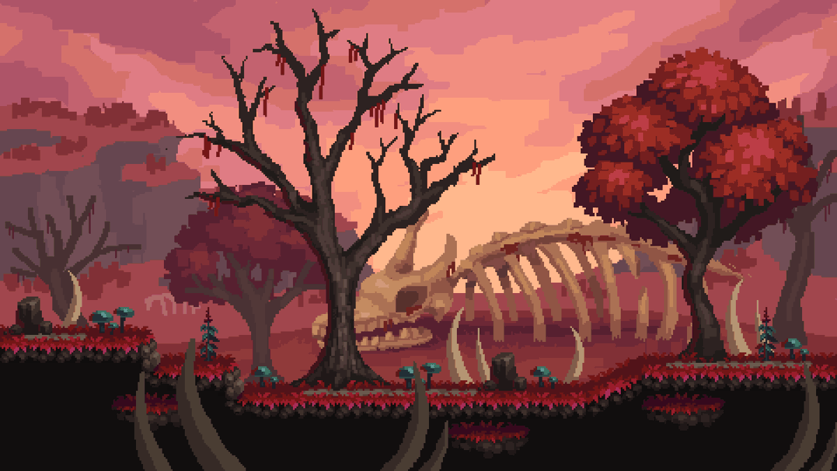 SelPixel's tweet image. Some unfinished environment practice inspired by terraria #pixelart