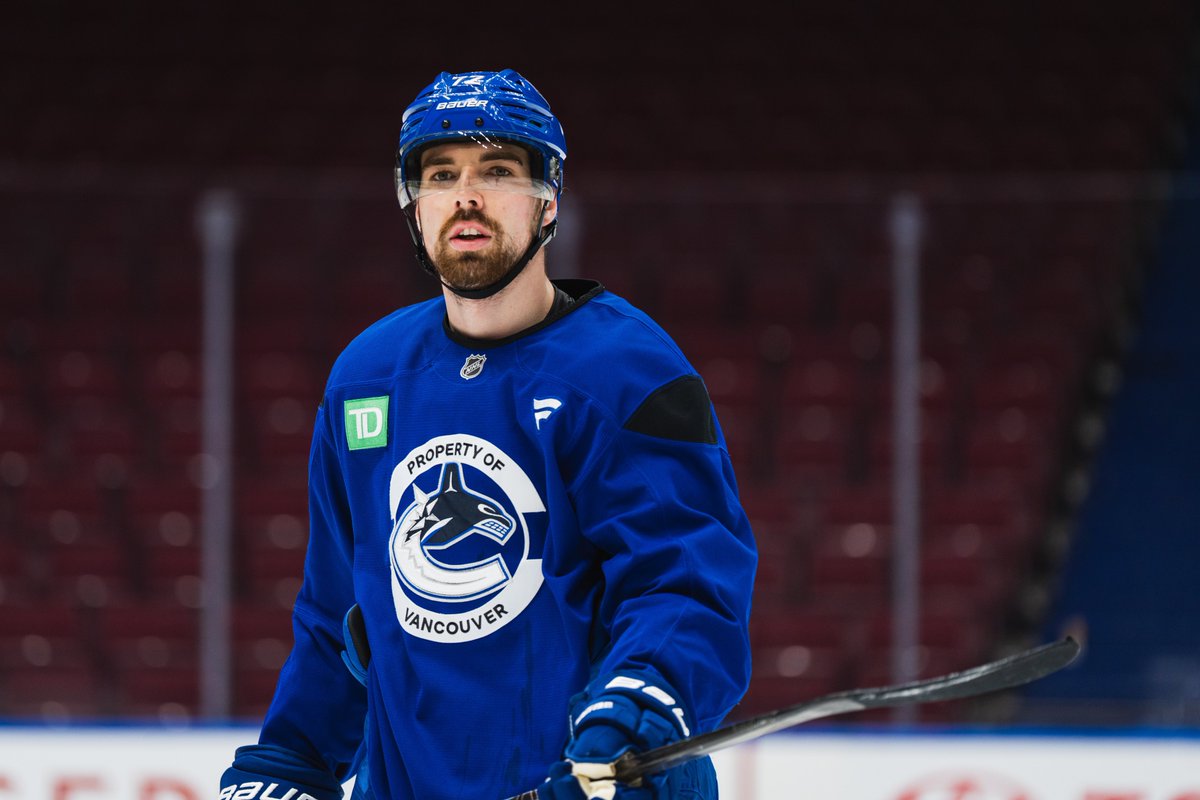 Hittin’ the ice in #Canucks colours for the first time! 🔵