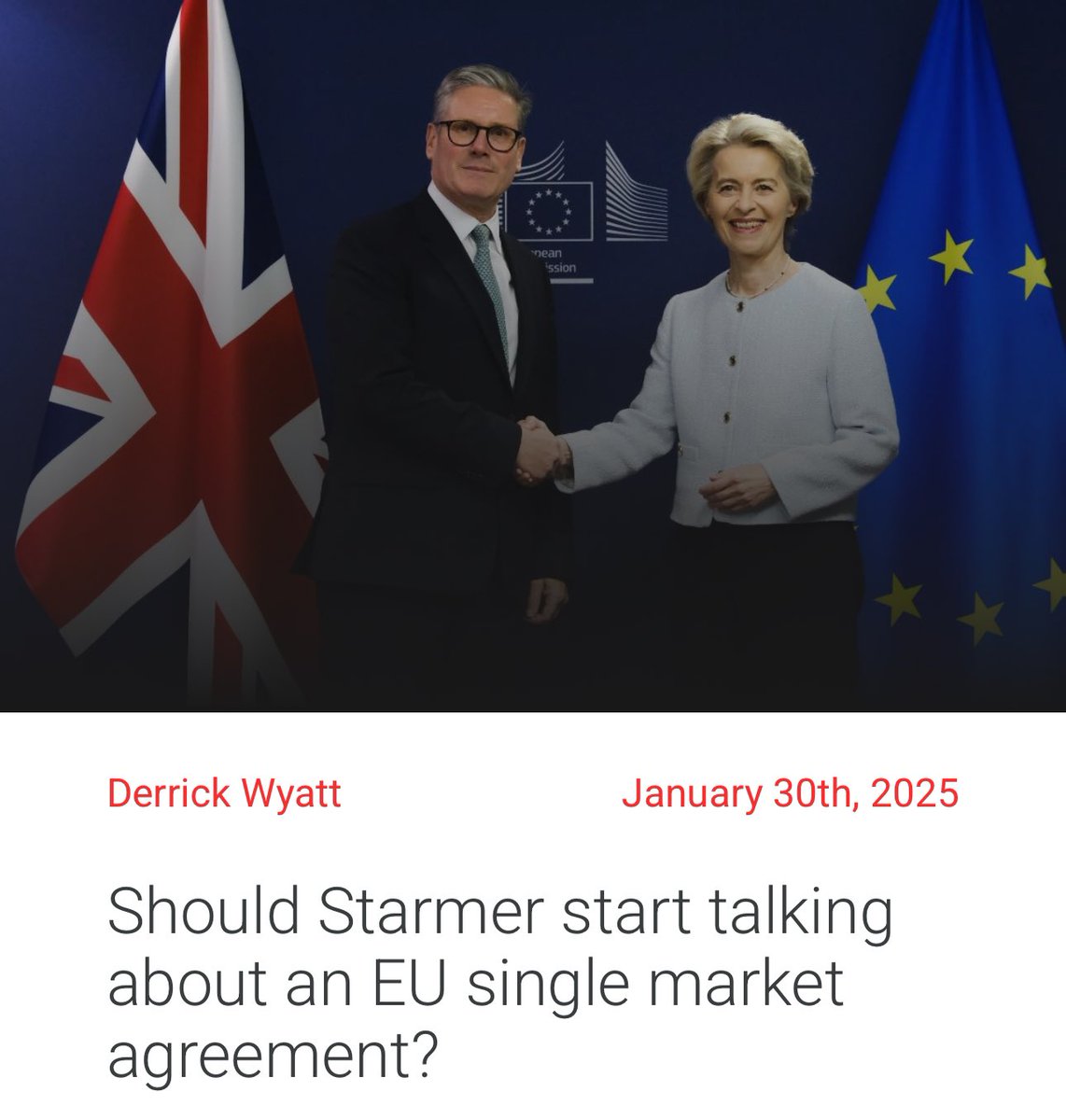 Liz Webster (@lizwebstersbf) on Twitter photo Going forward with positive moves to debrexit Britain would restore <a href="/Keir_Starmer/">Keir Starmer</a> nose-diving polling.
<a href="/PJDunleavy/">Patrick Dunleavy</a> is right:
“Adding preliminary talks on UK/EU single market deal to the UK/EU reset negotiations on food standards, youth mobility etc, would match what pollsters Going forward with positive moves to debrexit Britain would restore <a href="/Keir_Starmer/">Keir Starmer</a> nose-diving polling.
<a href="/PJDunleavy/">Patrick Dunleavy</a> is right:
“Adding preliminary talks on UK/EU single market deal to the UK/EU reset negotiations on food standards, youth mobility etc, would match what pollsters