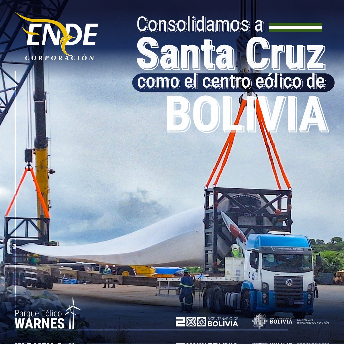 #SantaCruz | El departamento de Santa Cruz posee regiones que brindan condiciones óptimas para el funcionamiento de plantas eólicas, que no requieren la utilización de combustibles fósiles como el gas o diésel. ⚡ 🌳

#UnidosRumboAlBicentenario