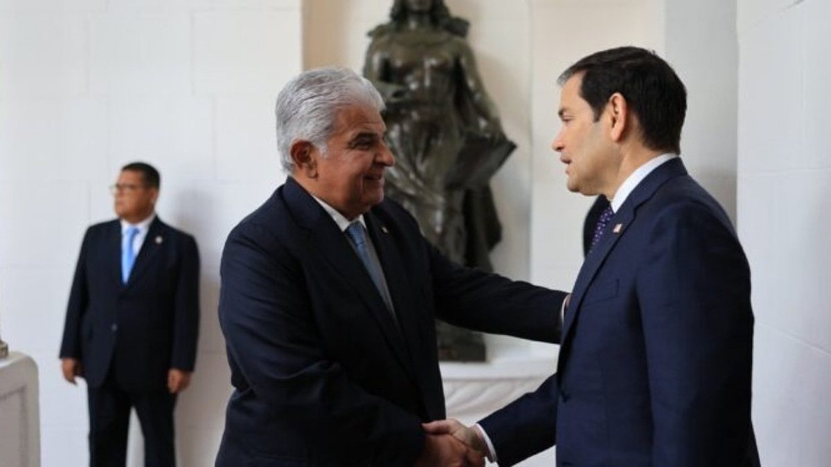 primicias24's tweet photo. #2febr El secretario de Estado de Estados Unidos, Marco Rubio, se reunió este domingo con el presidente de Panamá, José Raúl Mulino, en el marco de la tensión que preside las relaciones entre los dos países, después de que el mandatario estadounidense, Donald Trump, amenazara con retomar el control del canal, lo que fue rechazado por el Gobierno de Mulino. Fue recibido por el canciller Javier Martínez Acha. #Internacionales 
Amplía la información aquí 👉https://t.co/bLIjVtFm4v