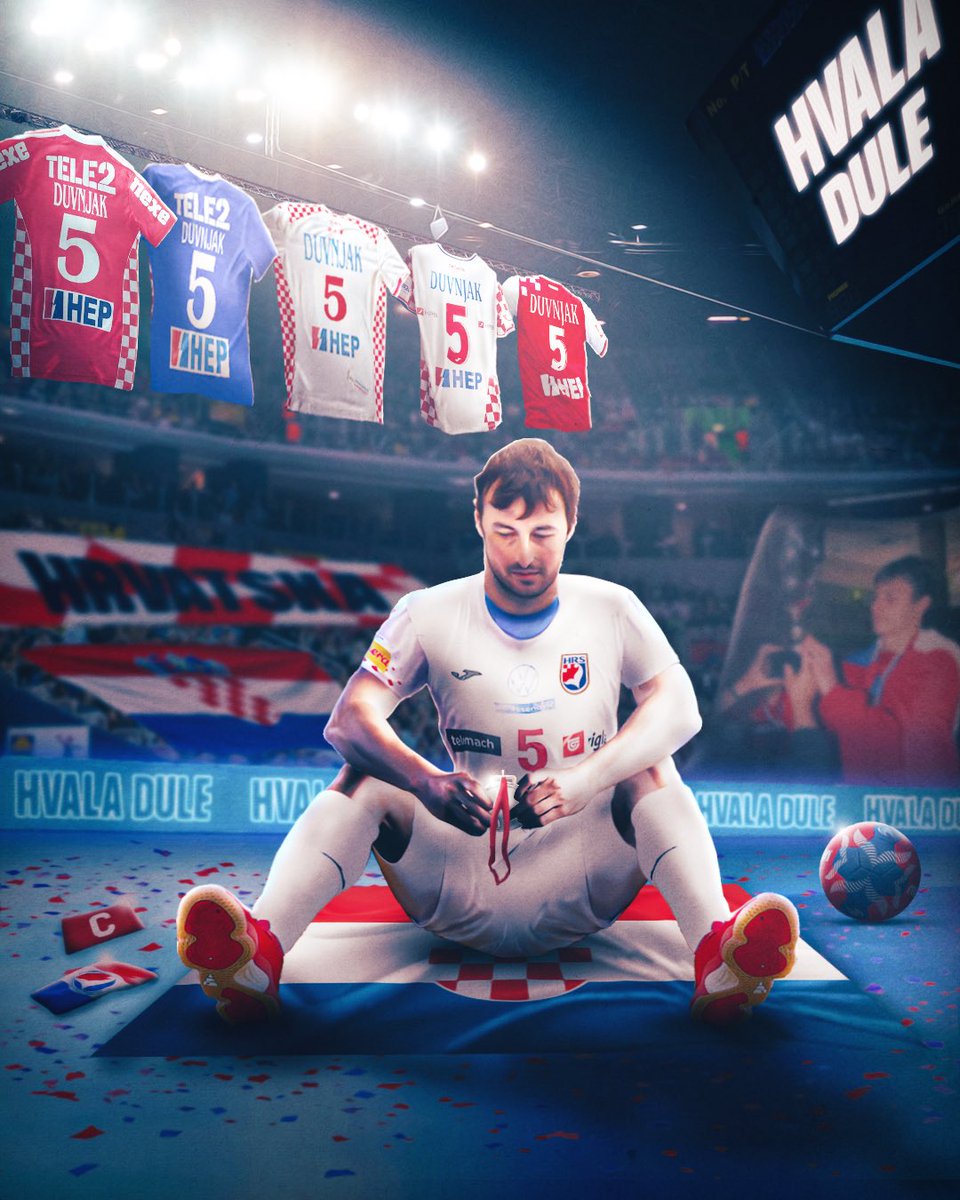 𝗛𝗩𝗔𝗟𝗔, 𝗗𝗨𝗟𝗘! 🥹🇭🇷 Legendary captain wrote the last page of his national team career ✨

Leave your farewell message 👇

#ehfeuro2026 #handball #håndbold #crodennor2025