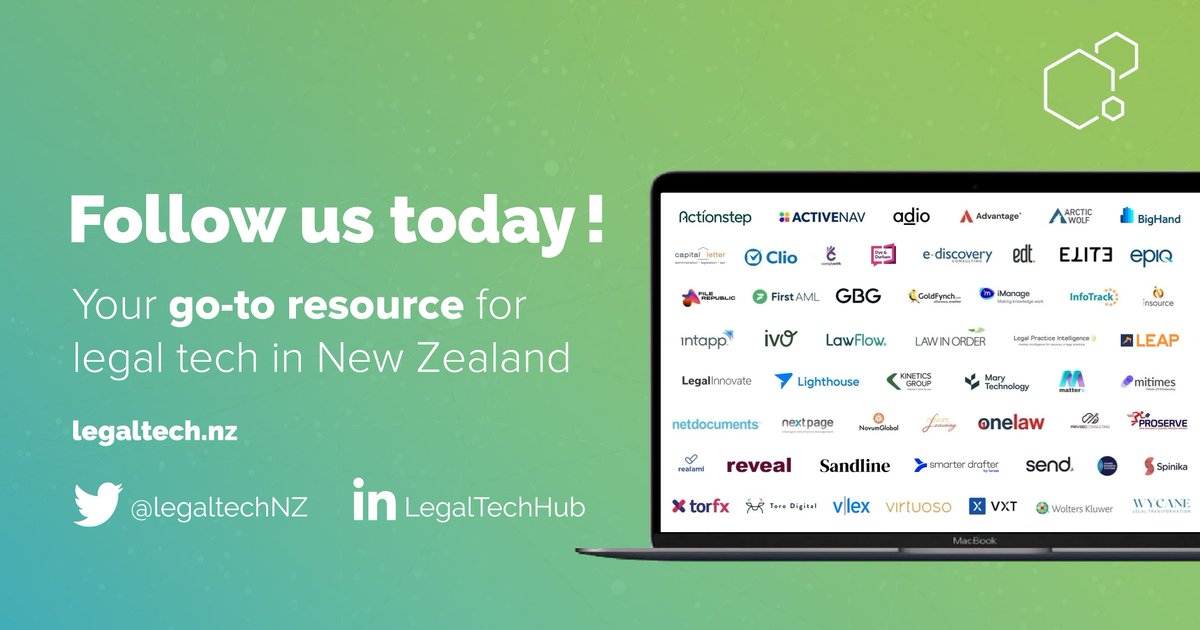Discover #legaltech companies offering products, services to the New Zealand legal industry.

Check out this free resource to stay connected with the #legaltechnology community in NZ.

Visit the #LegalTechHub here: legaltech.nz/find-a-busines…

#LegaltechNZ #GotoForLegaltechInNZ