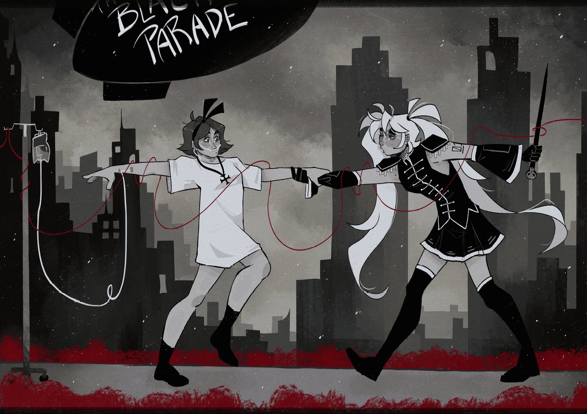 RockyRacetrack's tweet image. Btw I'm offering 15% off on MCR related comms (such as members or canon characters like Helena, Kobra Kid, the Parader, etc) you can use promocode SURPRISEPARTY on my ☕