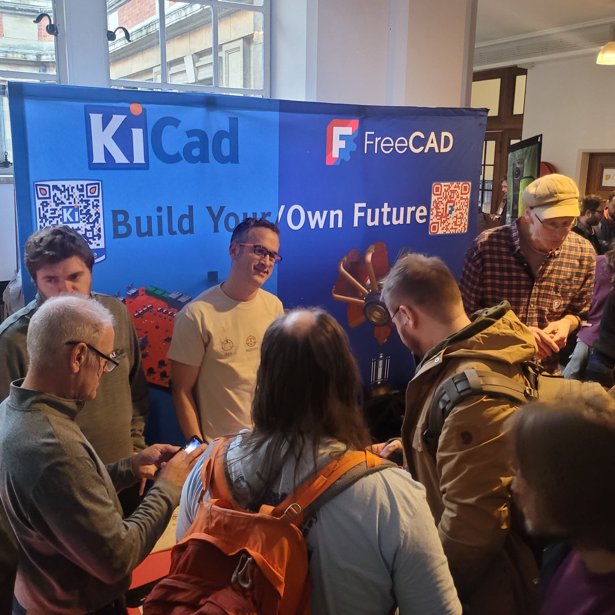 <a href="/kicad_pcb/">KiCad PCB</a> and <a href="/FreeCADNews/">FreeCAD (CAD+CAM+FEA)</a>   booth totally packed at <a href="/fosdem/">FOSDEM @fosdem@fosstodon.org</a>