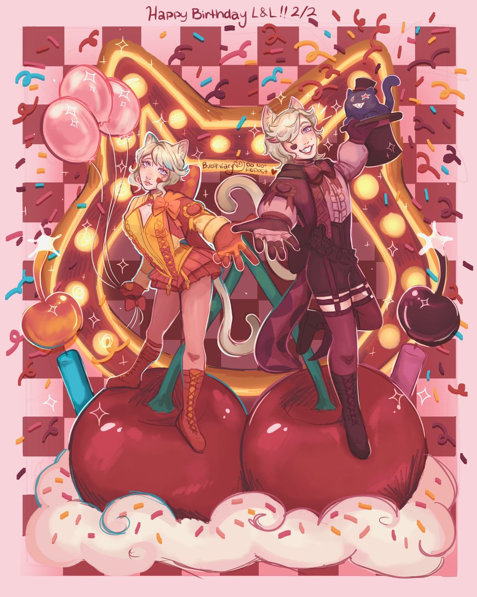 Cherries on top 🍒
[ Happy birthday Lyney &amp; Lynette ! ] 
#genshin #lyney #lynette