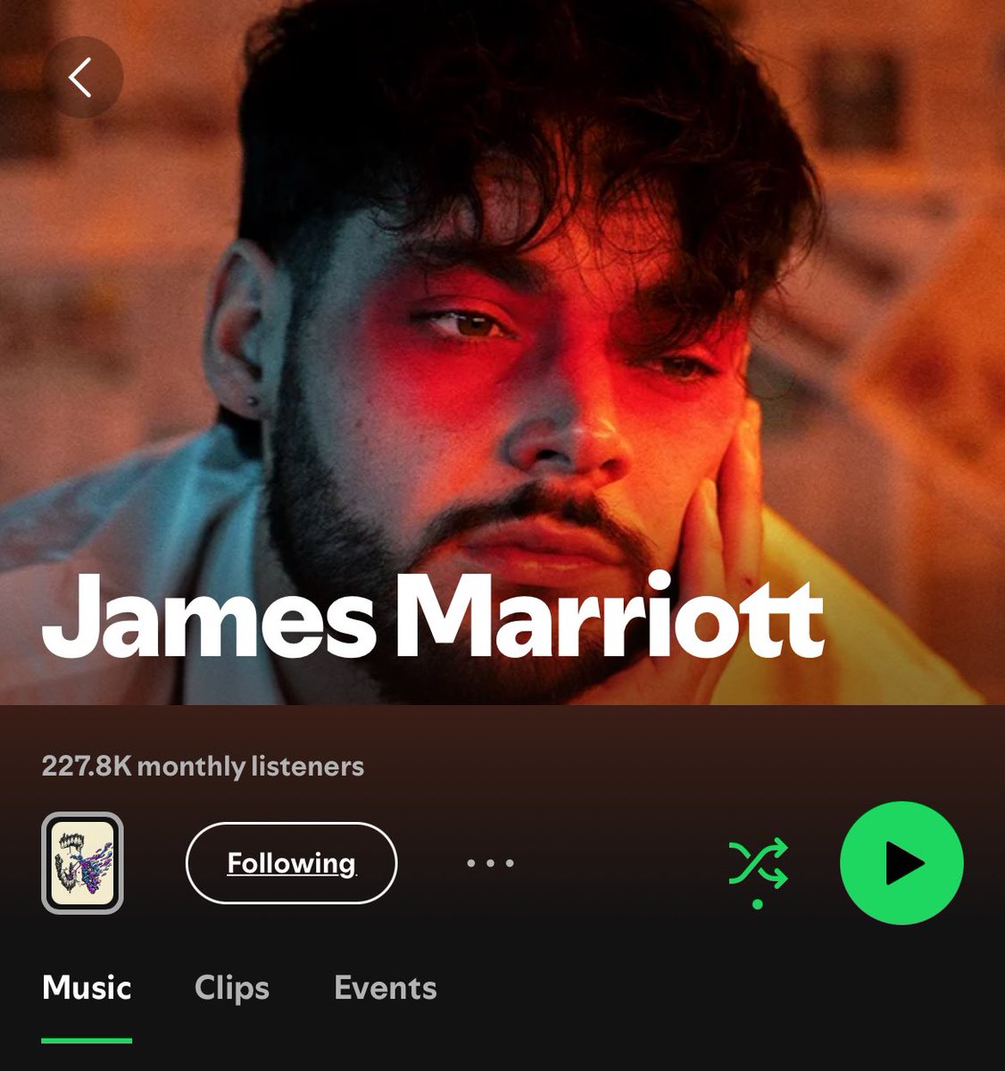 marriottupdated's tweet image. Start of January vs start of February! 
James has gained over 45k monthly listeners on Spotify! (33.3k of those has been in the last week!)