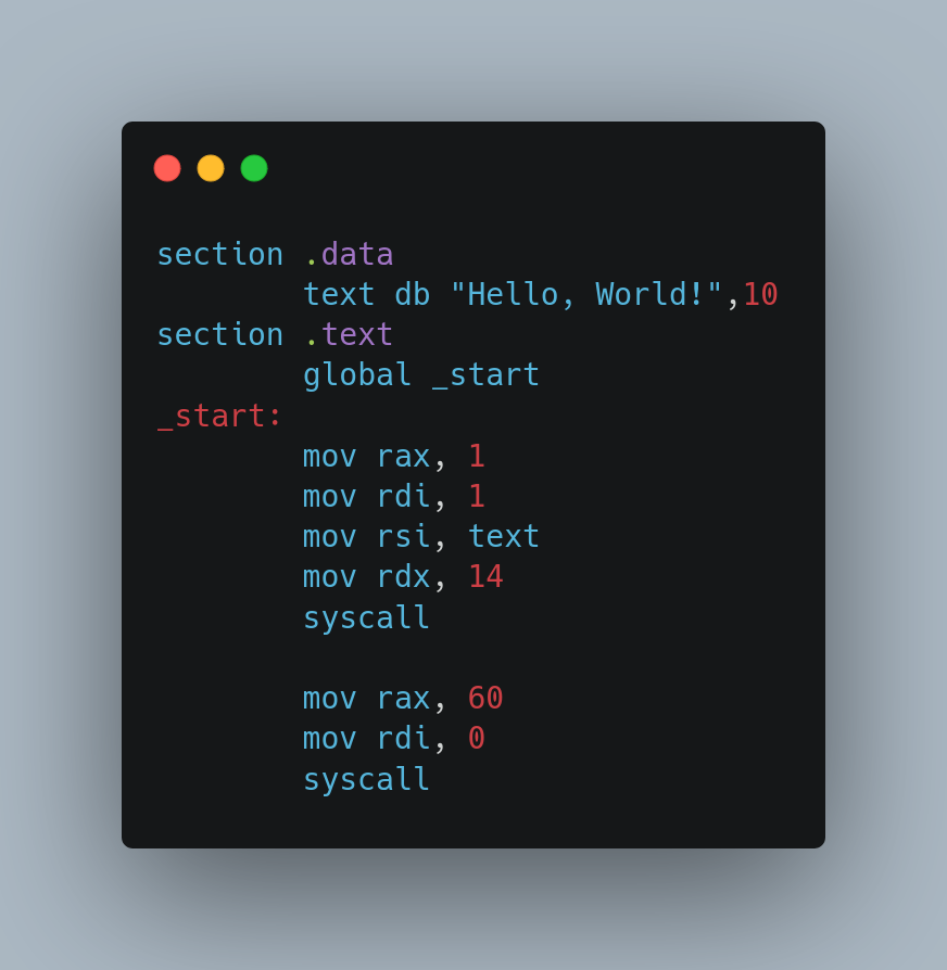 AplusEmara's tweet photo. In the age of AI, everyone is learning LLMs and here I am trying to delve into Assembly and understanding how processors and assembly language works 👀

I wrote my first "Hello, World!" in assembly, then assembled it using `nasm`, which created object code.
#assembly #OpenSource https://t.co/MHPMGI9zEY