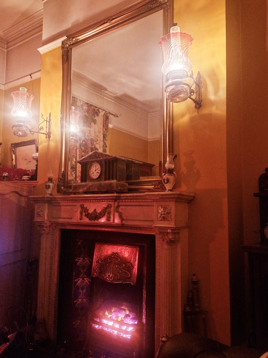 On a freezing night, the fire and oil lamps are keeping us nice and toasty.