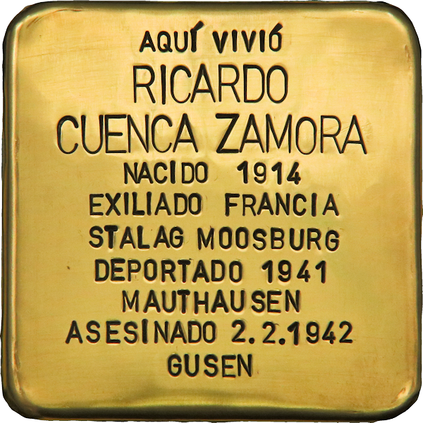 IStolpersteine's tweet photo. #OTD en 1942 fue asesinado en el campo de concentración de Gusen

RICARDO CUENCA ZAMORA
🔻 #deportado.

En la puerta del edificio que fue su último domicilio en la ciudad de Madrid, un 🟨 #Stolpersteine le recuerda.

"Una piedra, un nombre, una persona"

#RememberGusen https://t.co/IYok8Po7sl