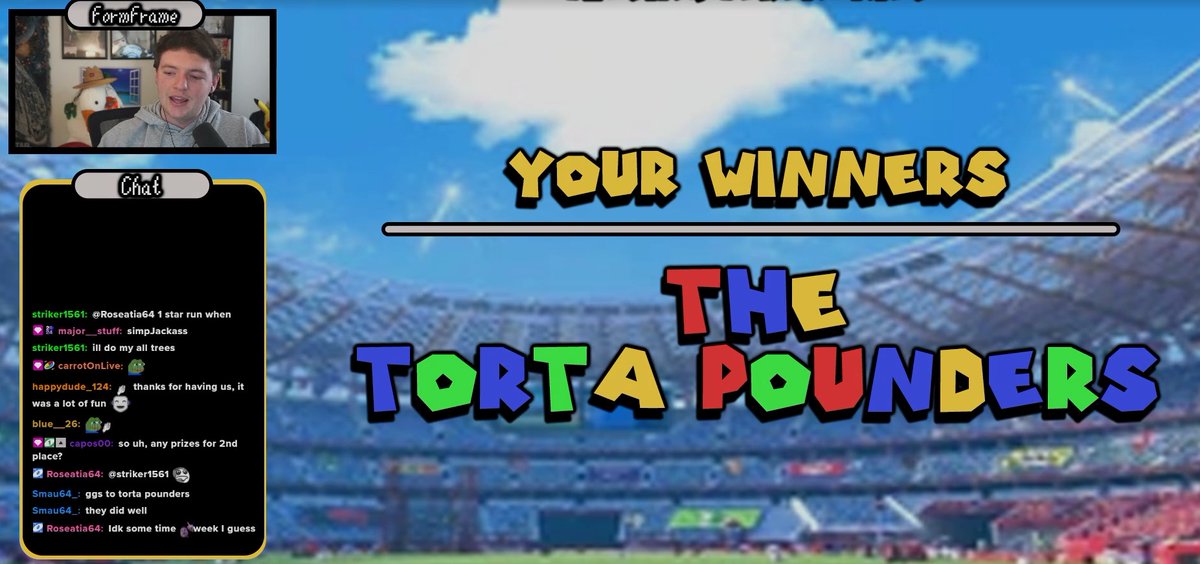 It *almost* lasted 2 months but the Super Mario 64 Speedrun Games have concluded!

With over 40 runners participating and after 10 events... 

The team known as the Torta Pounders claimed victory! Congrats to <a href="/Heyzeus_18/">Heyzeus</a> <a href="/hectordrinks/">hector</a> <a href="/xein64/">Xein64</a> <a href="/SmauN64/">Smau</a> <a href="/maosfxx/">Maosfx</a>