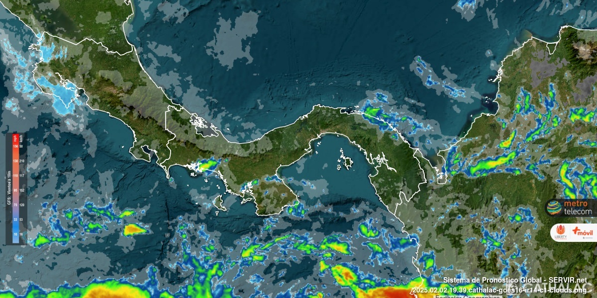 servir_cathalac's tweet photo. Imagen actualizada de satélite GOES infrarrojo para Panamá 🇵🇦 y Costa Rica 🇨🇷 - #CATHALAC #meteo #clima #tiempo ver animaciones en https://t.co/kOO8dsiJY1 https://t.co/WaQEwRLuCz