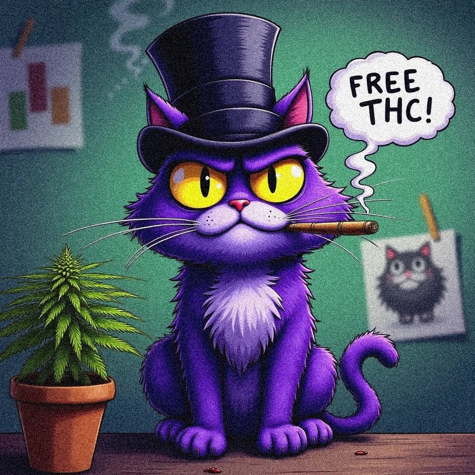 Top_Hat_Cat_'s tweet photo. gm. Just spotted some paper hands selling. Probably the same people who think oregano is premium kush ๐น๐- in other news, FREE THC appearing everywhere from Times Square to Tokyo. Keep your eyes peeled anon ๐๐ https://t.co/RZPBUgbE03