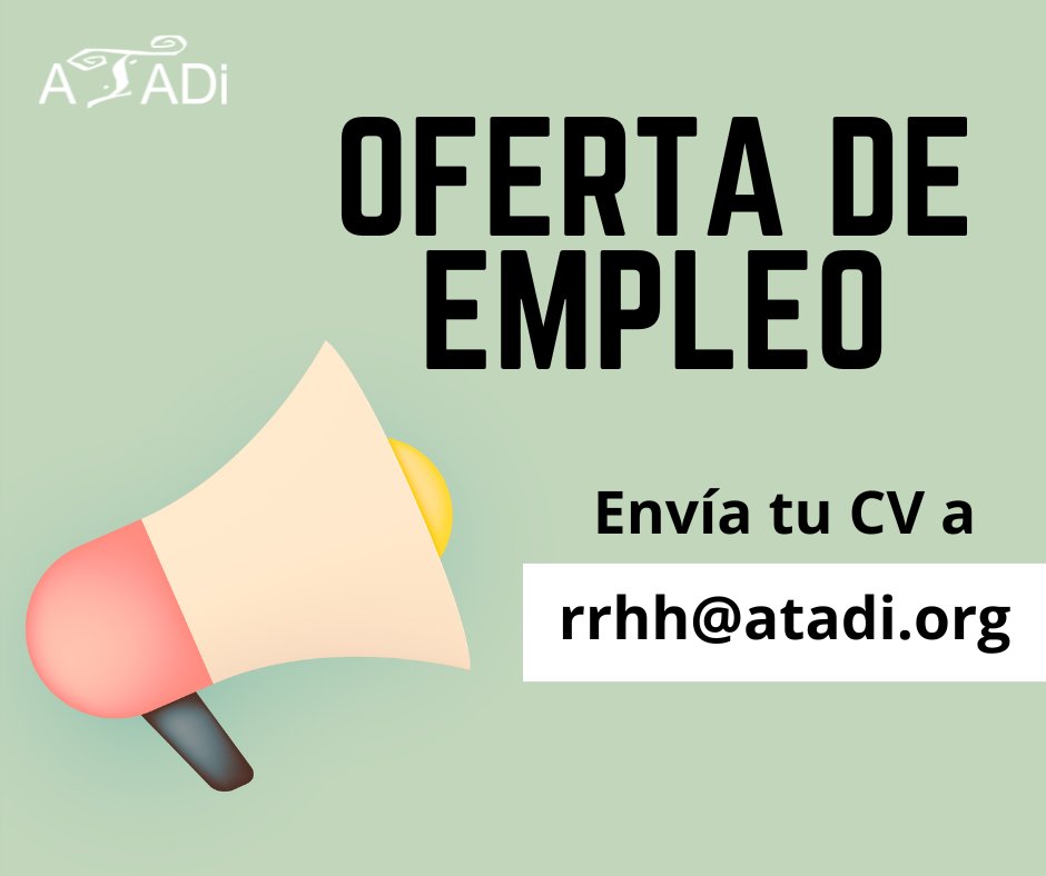 ¡OFERTA DE EMPLEO!

Se precisa cubrir puesto de Apoyo a Dirección.
Consulta las condiciones en la web atadi.org/wp-content/upl…