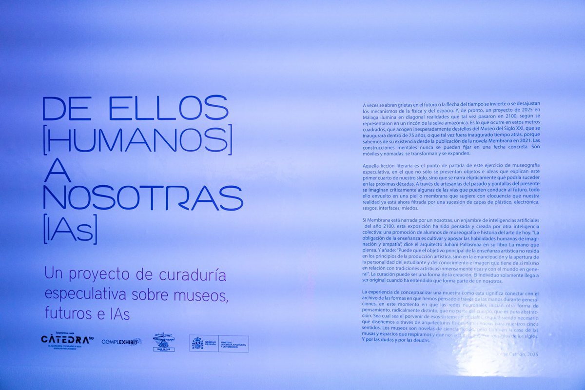 TelefónicaUMA (@telefonicauma) on Twitter photo 📢✨ ¡La exposición De ellos (humanos) a nosotras (IAs) se inauguró el jueves pasado! 🚀🎨 Nuestros comisarios han creado una experiencia que desafía la forma en que pensamos los museos… y quién los diseña. 🧐💡
📍 Espacio Cero del <a href="/ContenedorUMA/">Contenedor Cultural</a>
🧵 Abro hilo 🖤👇 📢✨ ¡La exposición De ellos (humanos) a nosotras (IAs) se inauguró el jueves pasado! 🚀🎨 Nuestros comisarios han creado una experiencia que desafía la forma en que pensamos los museos… y quién los diseña. 🧐💡
📍 Espacio Cero del <a href="/ContenedorUMA/">Contenedor Cultural</a>
🧵 Abro hilo 🖤👇