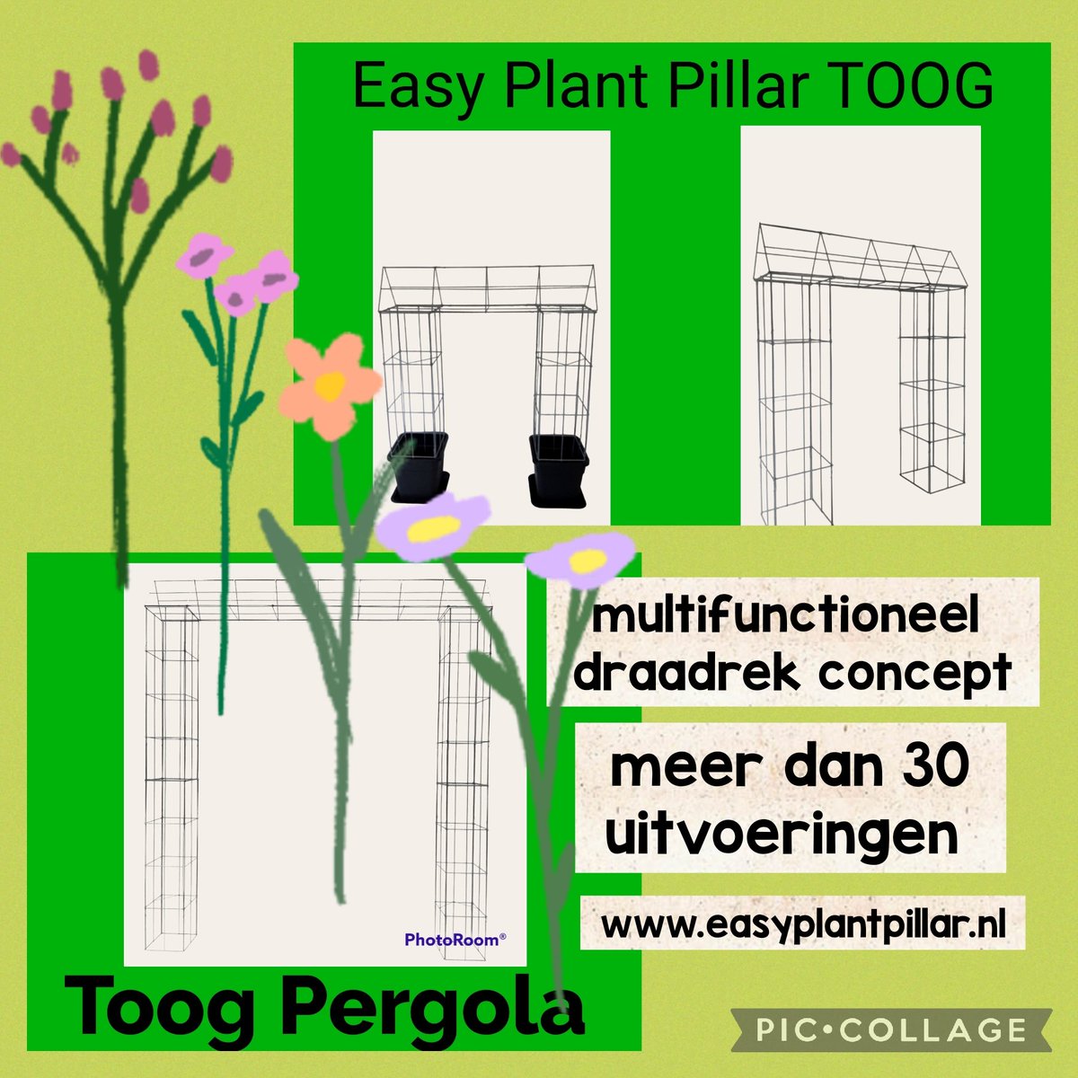 Easy Plant Pillar climbing plant racks. Vertical gardening with vegetables, fruit and support for other plants, more than 40 models. The Wire Racks do not rust and are extendable.
easyplantpillar.nl