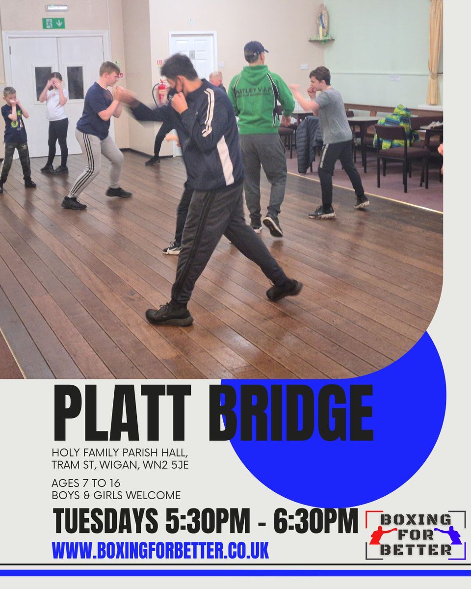 🚨 FREE BOXING – PLATT BRIDGE! 🚨

💛 Donations welcome to help keep these sessions running!

See you there! 💥
#CommunitySport #BoxingForBetter