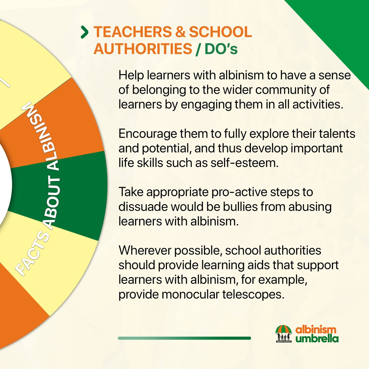 albinismumbrell's tweet photo. As schools reopen, let's call on teachers and leaders to be the strongest advocates for learners with albinism, ensuring they have the support they need to thrive! #DisabilityInclusion #ActionForAlbinism https://t.co/B3sq5EYQsy