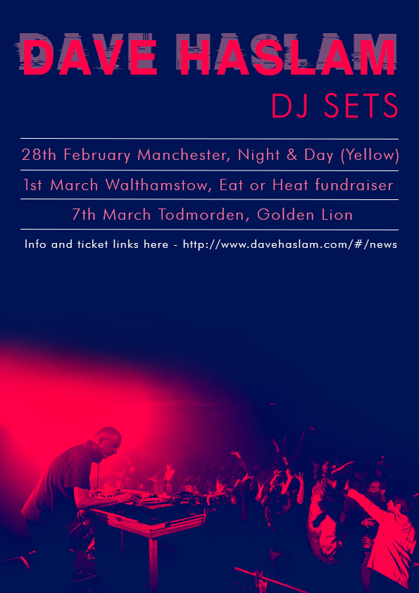 DJing Manchester, Walthamstow, Todmorden. Soon!

Manchester, Night &amp; Day - seetickets.com/event/yellow-w…

Walthamstow, Wood St Bear (onstage 9:30pm) - ra.co/events/2096093

Todmorden, Golden Lion - ra.co/events/2073614