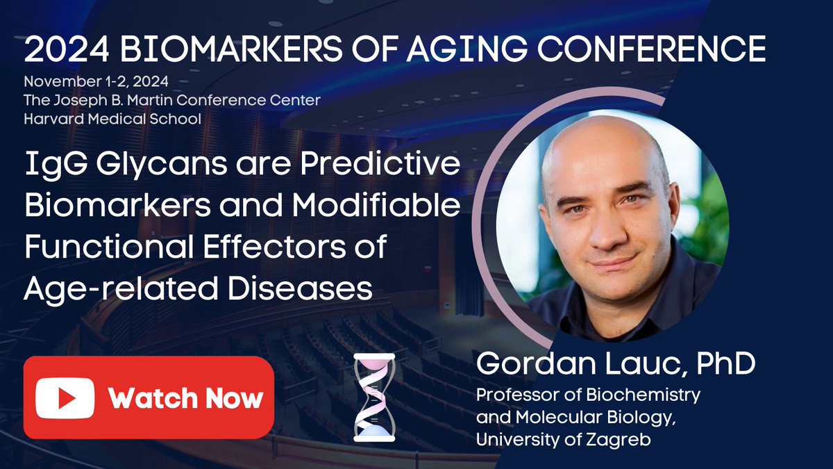 Biomarkers of Aging Consortium (@agingbiomarkers) on Twitter photo What if we could predict and modify age-related diseases through the human glycome? This week, weāre featuring Prof. Gordan Lauc (<a href="/GordanLauc/">Gordan Lauc</a>), founder and CEO of Genos, as part of our highlights from the 2024 Biomarkers of Aging Conference.
In his talk, Gordan explores the What if we could predict and modify age-related diseases through the human glycome? This week, weāre featuring Prof. Gordan Lauc (<a href="/GordanLauc/">Gordan Lauc</a>), founder and CEO of Genos, as part of our highlights from the 2024 Biomarkers of Aging Conference.
In his talk, Gordan explores the