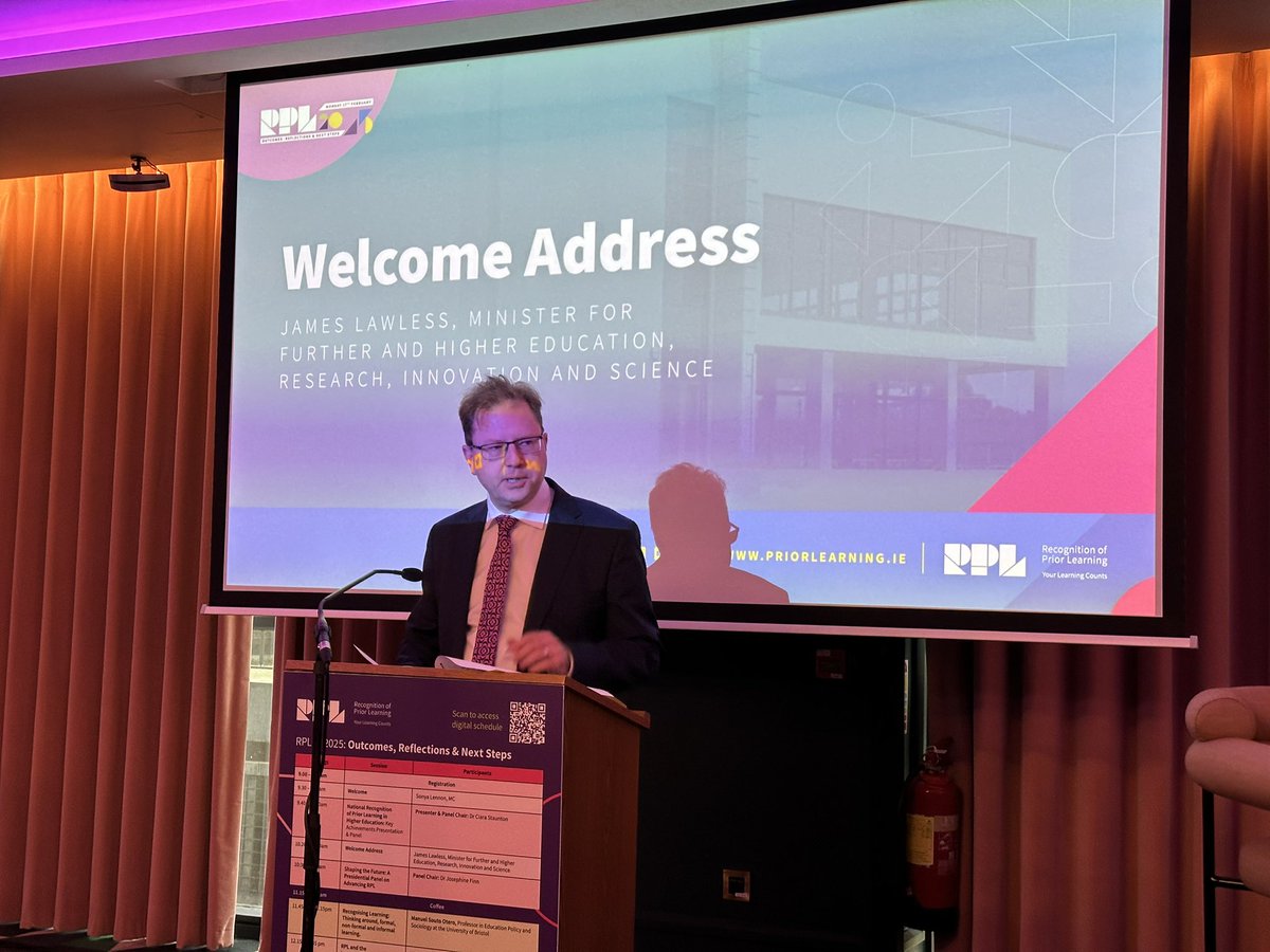Joseph Ryan (@dr_josephryan) on Twitter photo Minister James Lawless <a href="/lawlessj/">James Lawless</a> delivering the welcome address at the <a href="/RPL_Irl/">RPL_Irl</a> Showcase. Both a celebration of work to date & also a look forward to building upon this foundation. Minister emphasises our human capital. @THEA_Irl <a href="/IUAofficial/">Irish Universities Assoc.</a> <a href="/hea_irl/">HEA</a> Minister James Lawless <a href="/lawlessj/">James Lawless</a> delivering the welcome address at the <a href="/RPL_Irl/">RPL_Irl</a> Showcase. Both a celebration of work to date & also a look forward to building upon this foundation. Minister emphasises our human capital. @THEA_Irl <a href="/IUAofficial/">Irish Universities Assoc.</a> <a href="/hea_irl/">HEA</a>