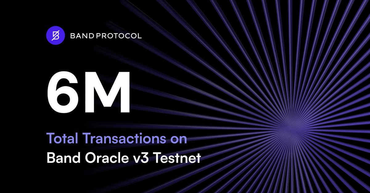 Band Oracle v3 Testnet Hits 6M Transactions

With 7x more daily throughput than v2, Band will seamlessly support all data requests across chains.

Keep your eyes open. 🫵👀