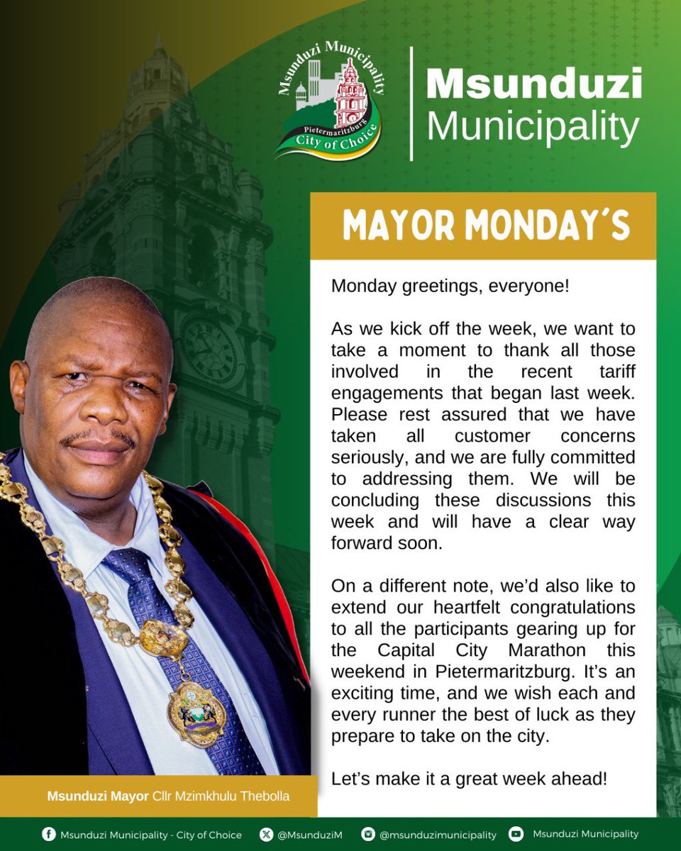 ✉️ Mayor Mondays 

 #MayorMondays #CityofChoice #secondtonone #inspiringservicedelivery
