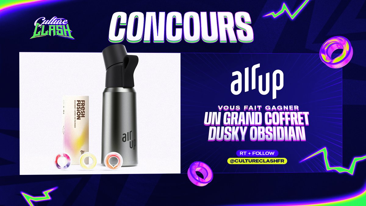 Pour rester hydraté toute la journée, air up est la solution à adopter ! Tentez de gagner une superbe gourde en inox &amp; un ensemble de pods aux goûts variés 🍋

Pour participer : 

🔄RT
👥Follow 

🗓️T.A.S le 03/03

#partenariat