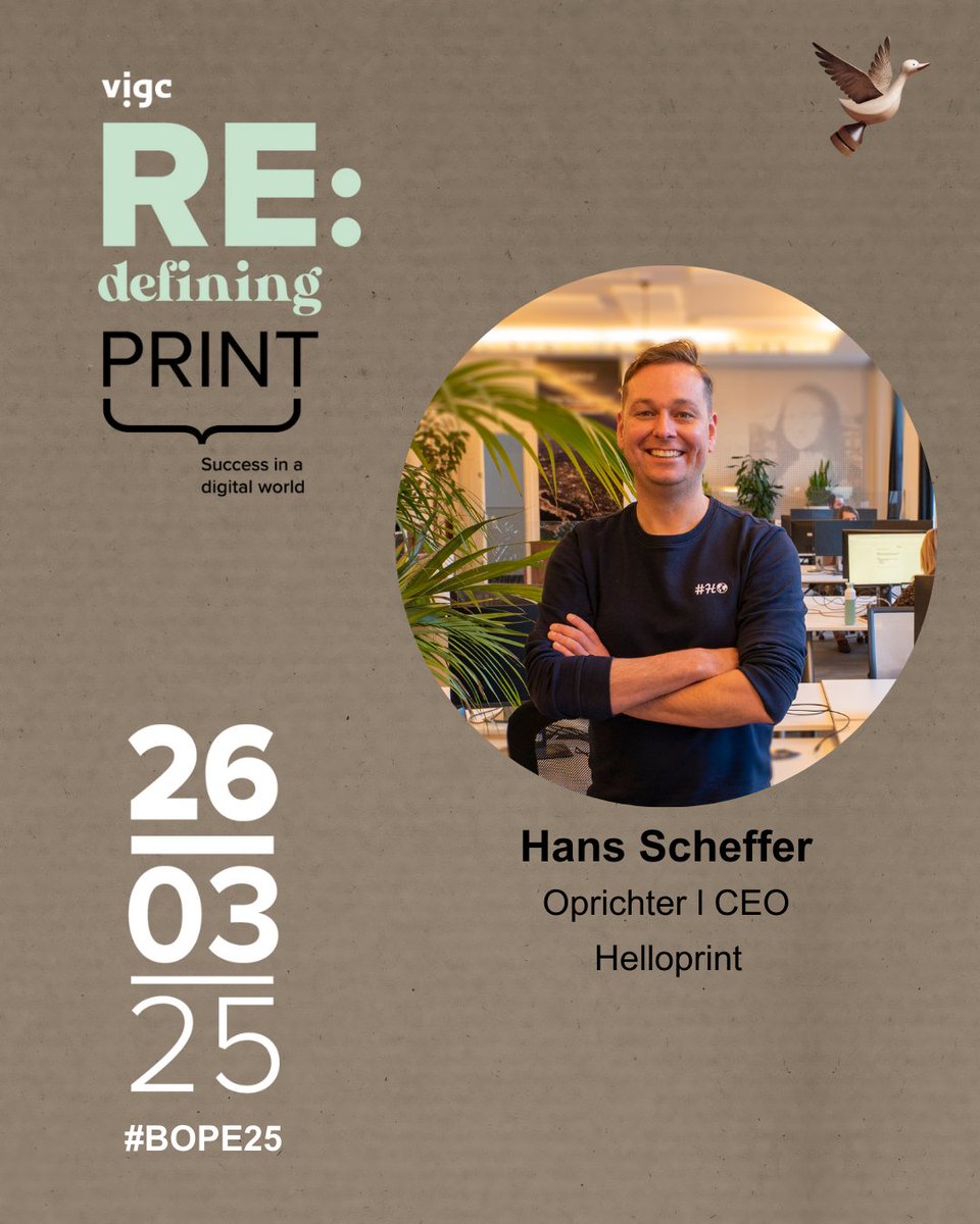 Op #BOPE25 toont Hans Scheffer, oprichter en CEO van Helloprint, de weg naar een verantwoorde en duurzame online print- en merch-industrie. 

📅 26 maart | 
📍 Gorinchem (NL)

🔗 Mis deze kans niet! Programma &amp; tickets: agenda.vigc.be/event/benelux-…