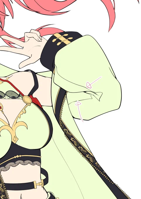 こうゆう縫い目死ぬほど好きskeb引き続き進めています(*'∇`)ノシ 