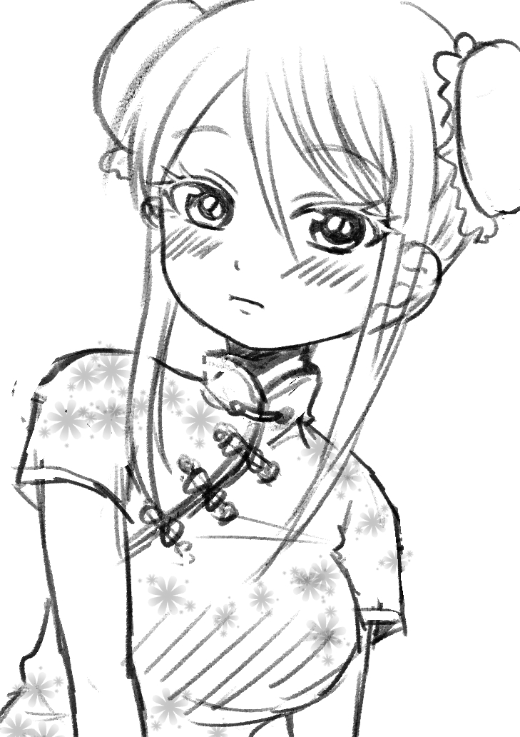 久々に描いた小春ちゃん(ラフ画)