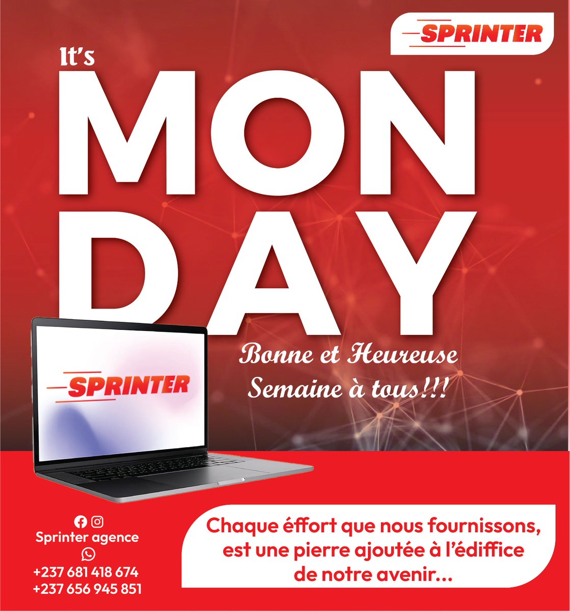 spinteragence's tweet photo. Bon début de semaine #MondayMotivation #lundi #sprinter https://t.co/ugeV1M2ztY
