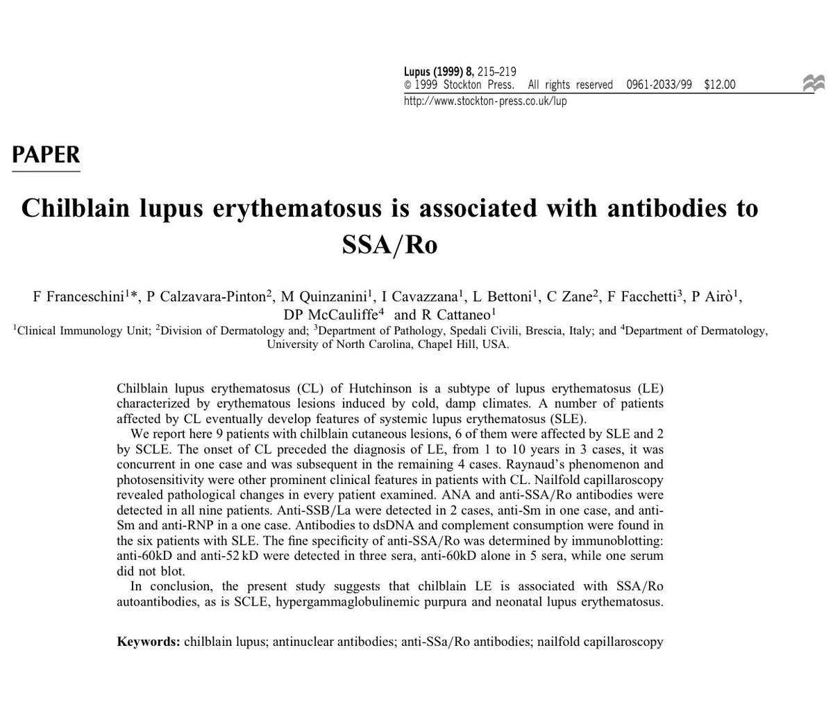 alb_giraldo's tweet photo. #Chilblain #lupus erythematosus usually develops in subjects with circulating anti-Ro/SSA autoantibodies (up to 89% of the cases). Because of this association, it is considered that the chilblain lupus erythematosus should be included in the spectrum of anti-Ro/SSA-associated cutaneous disease in addition to subacute cutaneous lupus erythematosus, hypergammaglobulinemic purpura, and neonatal lupus.

*Franceschini F, Calzavara-Pinton P, Quinzanini M, et al. Chilblain lupus erythematosus is associated with antibodies to SSA/Ro. Lupus. 1999;8(3):215-219. 
🔗https://t.co/pde1Lbn4e7