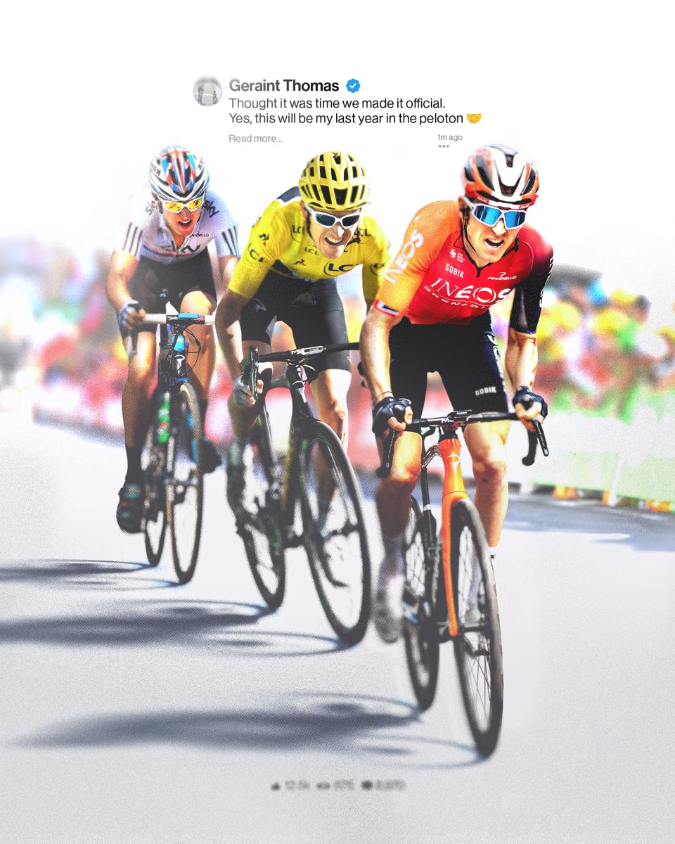 INEOS Grenadiers (@ineosgrenadiers) on Twitter photo An incredible career, with one last chapter to write ✒️
It's official. Season number 19 will be the final one in the peloton for <a href="/GeraintThomas86/">Geraint Thomas</a> 🤝 An incredible career, with one last chapter to write ✒️
It's official. Season number 19 will be the final one in the peloton for <a href="/GeraintThomas86/">Geraint Thomas</a> 🤝