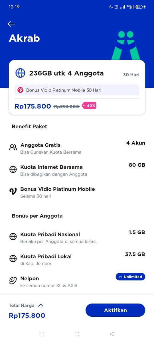 #zonauang
dicari yang memiliki diskon paket akrab 40% atau lebih

- Akrab  XL (80GB BERSAMA)

bisa dapet kuota  gratis atau pake bersama dengan harga yang lebih murahhhh

snk s.id/snkakrab

wa: s.id/sungwhatsapp