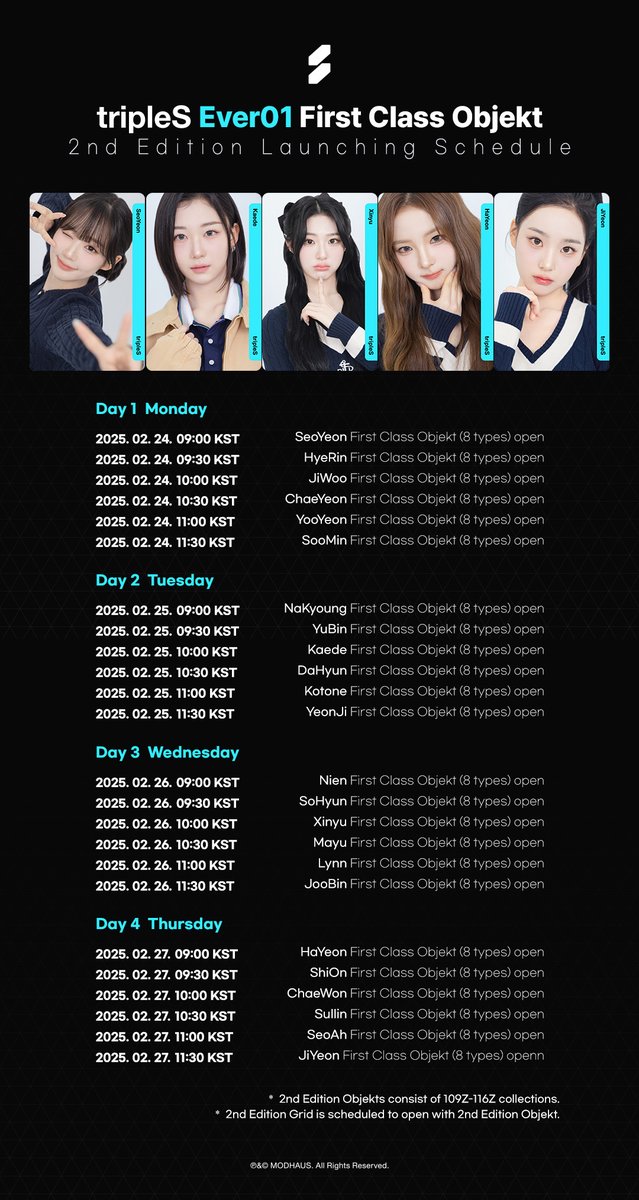 tripleS Ever01 First Class Objekt 2nd Edition Schedule Check out tripleS Ever01 First Class Objekt 2nd Edition Schedule Check out