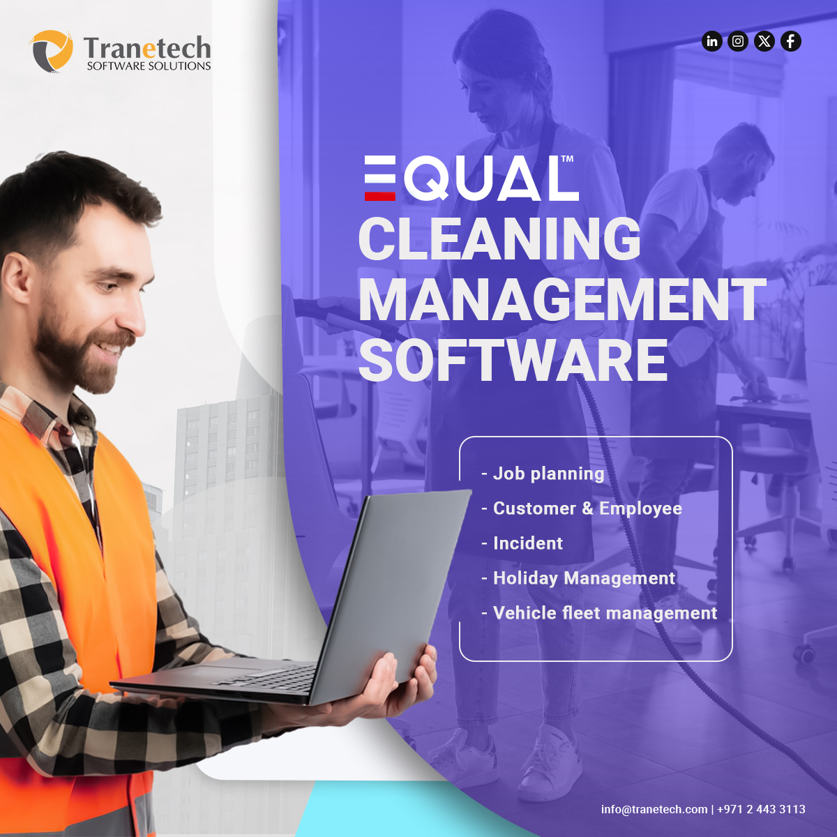 Tranetech Solutions (@tranetech_uae) on Twitter photo Our easy Cleaning Management Software in UAE integrates the entire cleaning business functions into a single software application.
Visit tranetech.com/equal-cleaning…
Contact Us:
Abu Dhabi Branch:
📞02 443 3113
✉️ info@tranetech.com
Dubai Branch:
📞 04 514 9922 Our easy Cleaning Management Software in UAE integrates the entire cleaning business functions into a single software application.
Visit tranetech.com/equal-cleaning…
Contact Us:
Abu Dhabi Branch:
📞02 443 3113
✉️ info@tranetech.com
Dubai Branch:
📞 04 514 9922